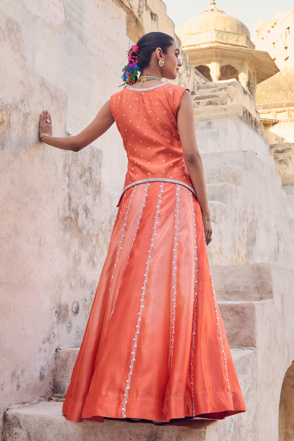 Saanjh Waist Coat Lehenga Set