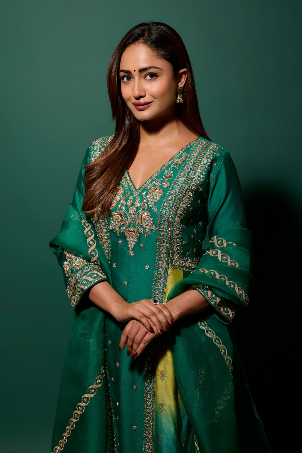 Tridha Choudhury in our Maharani Anarkali Set