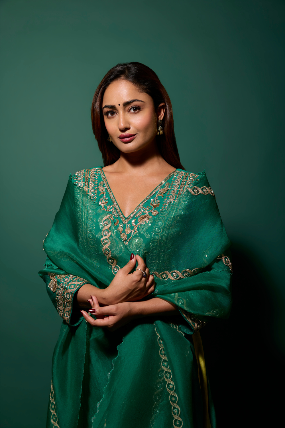Tridha Choudhury in our Maharani Anarkali Set