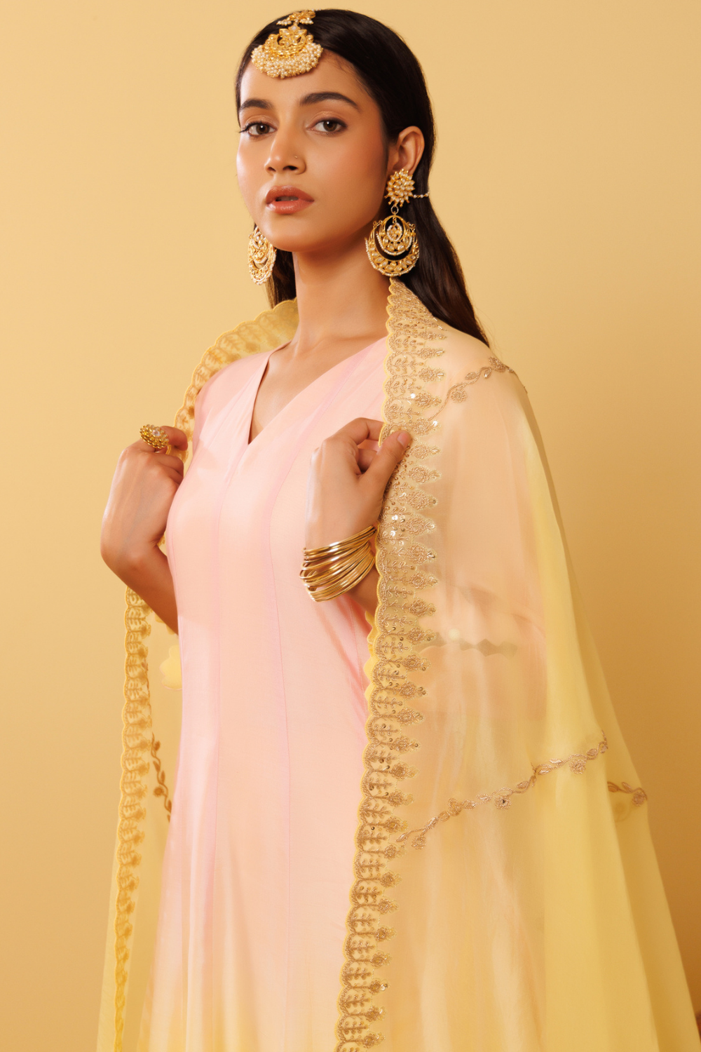 Sunheri Anarkali Suit Set