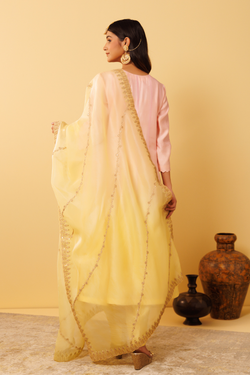 Sunheri Anarkali Suit Set